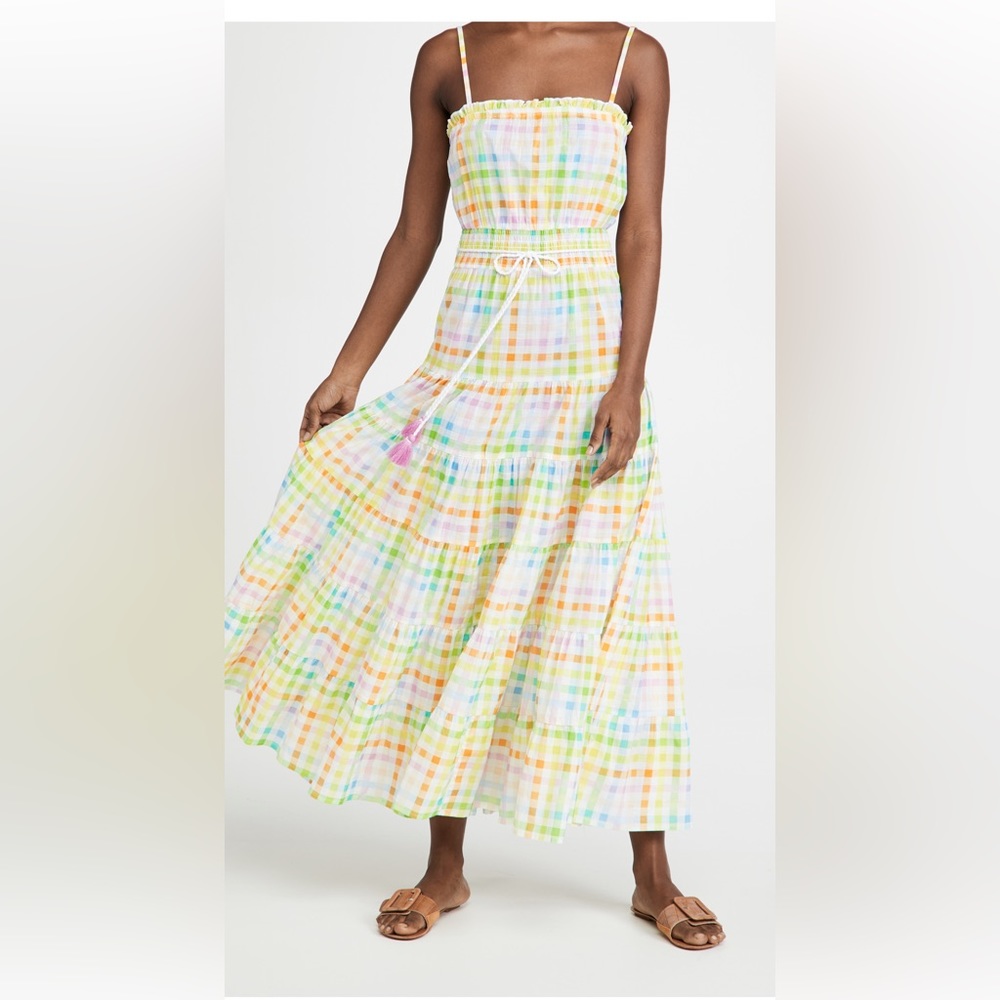 Rainbow gingham maxi dress- playa lucila ($150 value)